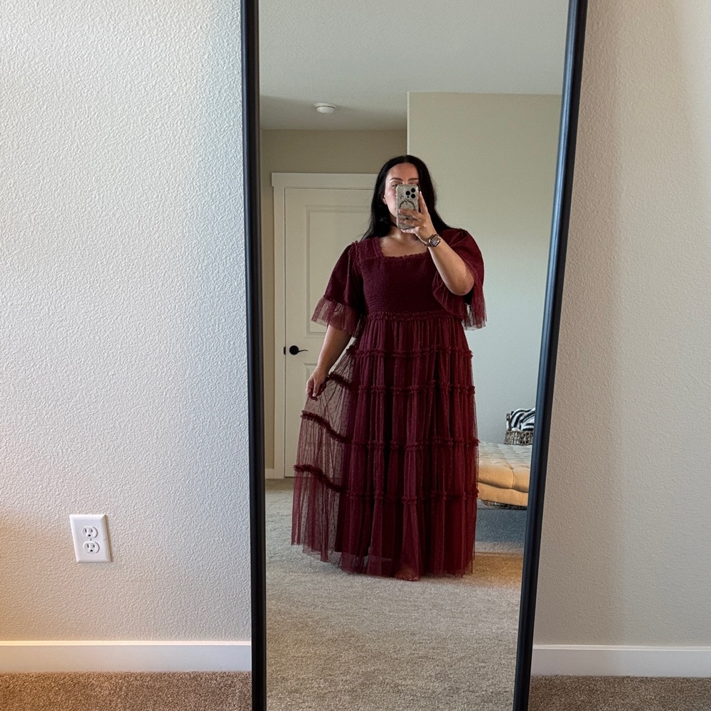 Elegant Burgundy Evening Gown by JessaKae